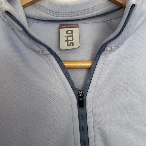 STIO light weight fleece pullover 1/2 zip super light blue size medium - Picture 3 of 6
